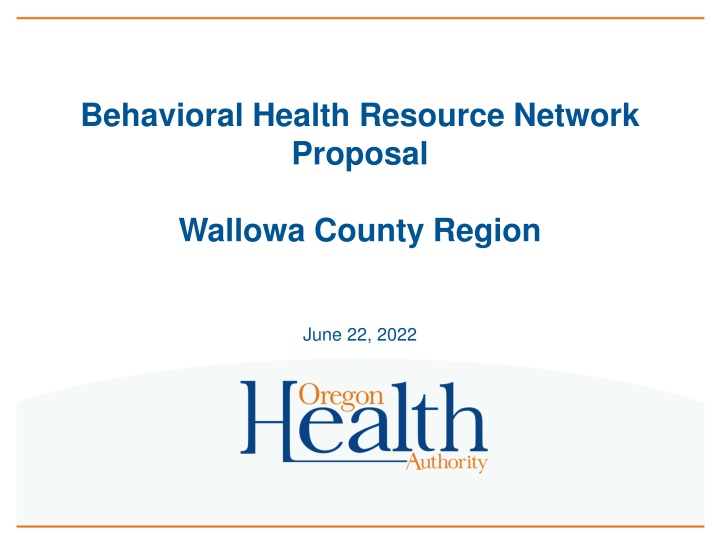 behavioral health resource network proposal
