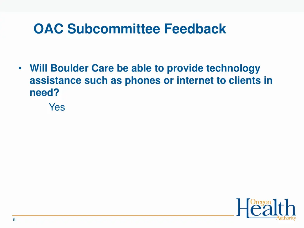 oac subcommittee feedback