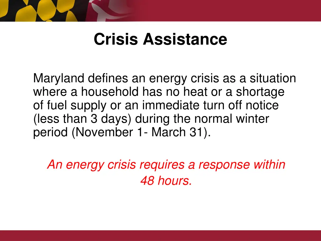crisis assistance