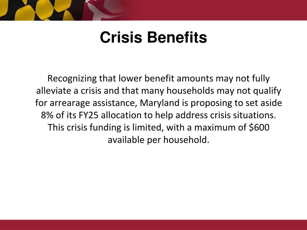 crisis benefits