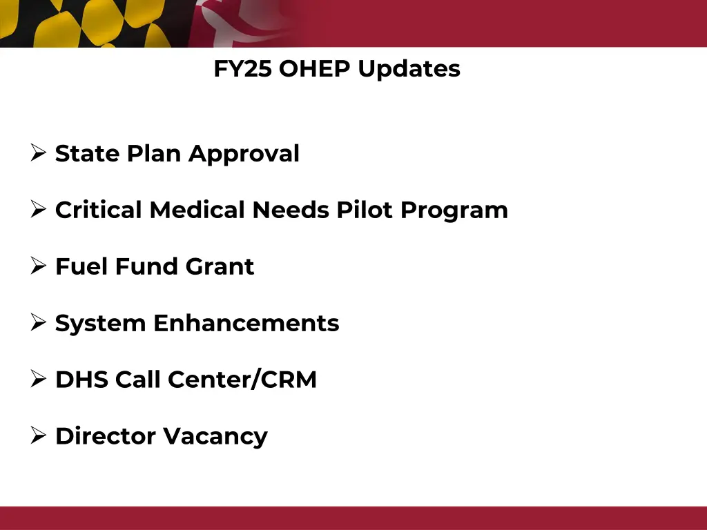 fy25 ohep updates