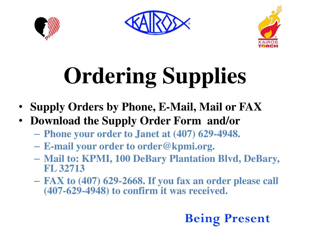 ordering supplies