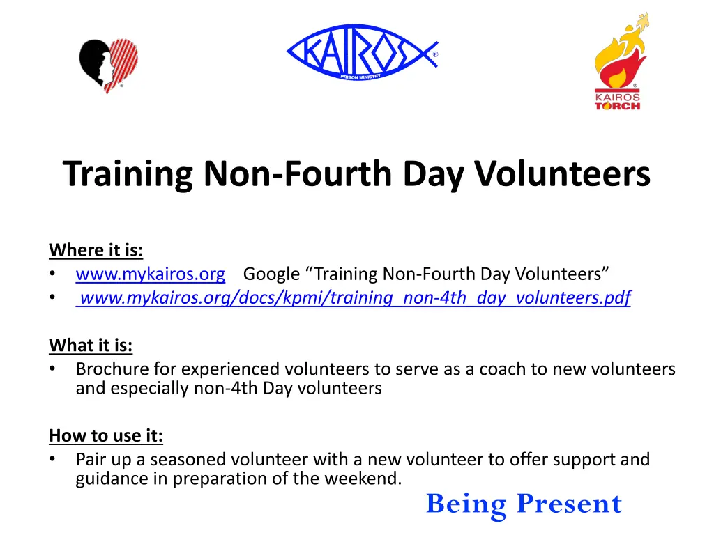 training non fourth day volunteers