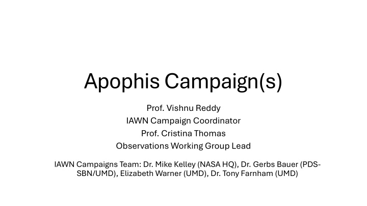 apophis campaign s