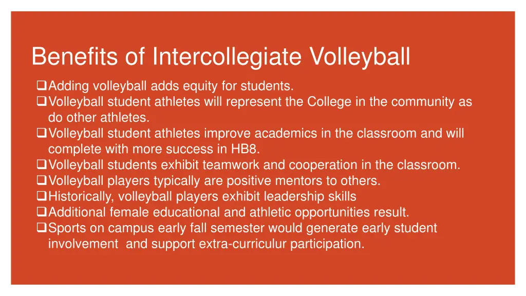 benefits of intercollegiate volleyball