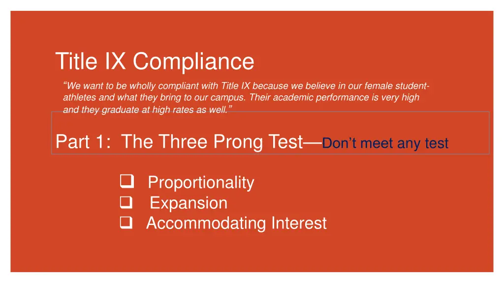 title ix compliance we want to be wholly