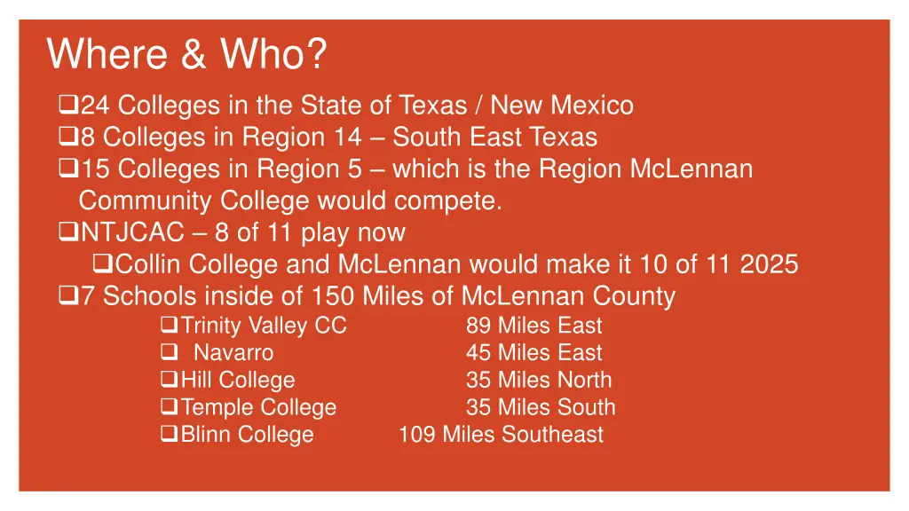 where who 24 colleges in the state of texas
