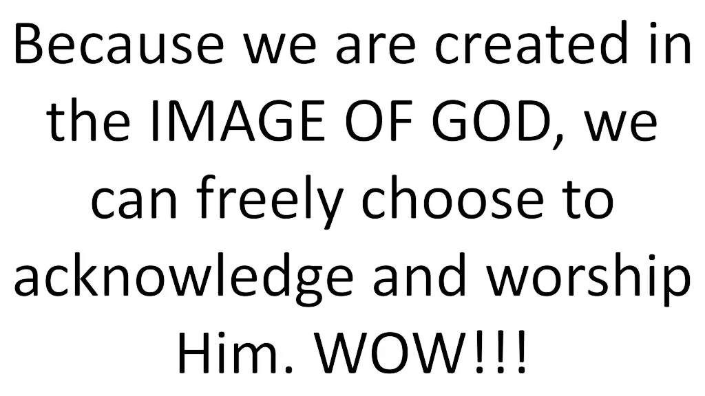 because we are created in the image