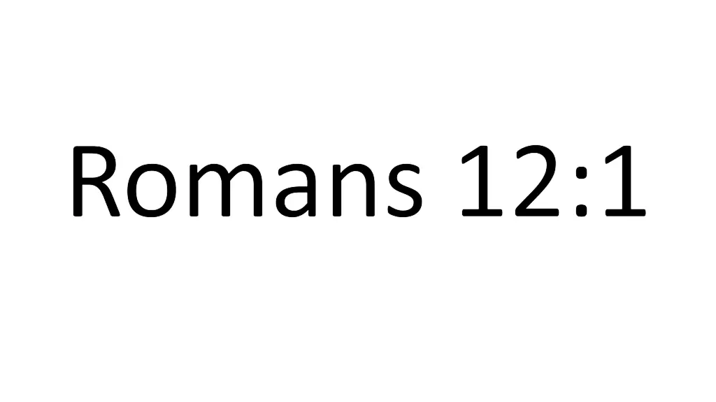 romans 12 1 1