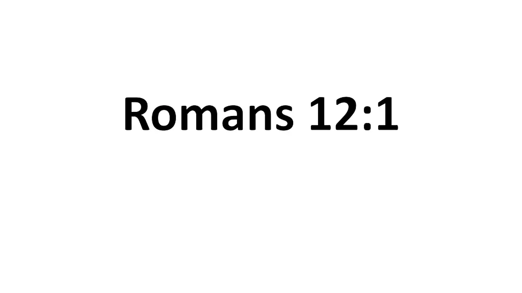 romans 12 1