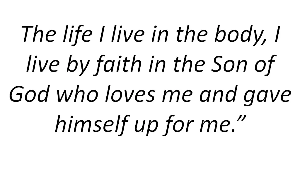 the life i live in the body i live by faith