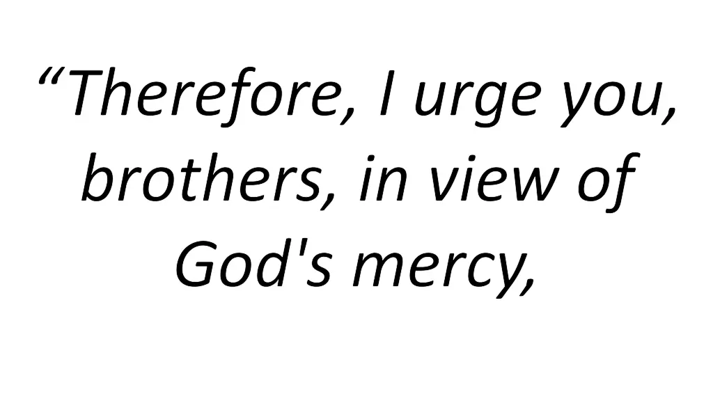 therefore i urge you brothers in view