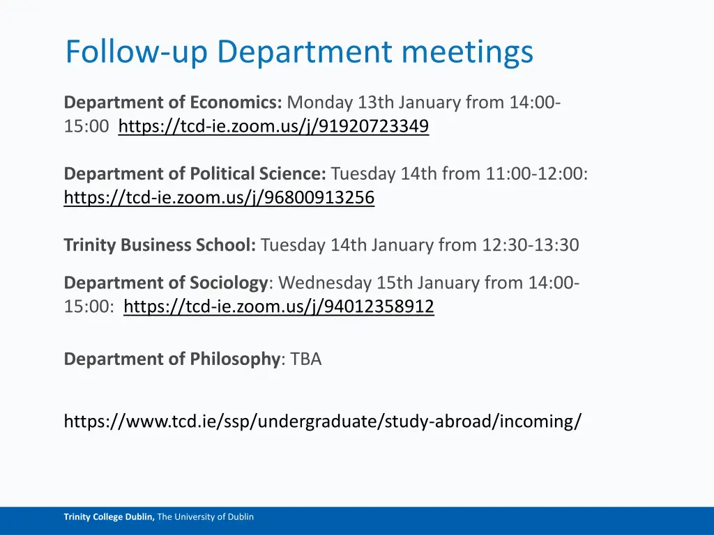 follow up department meetings