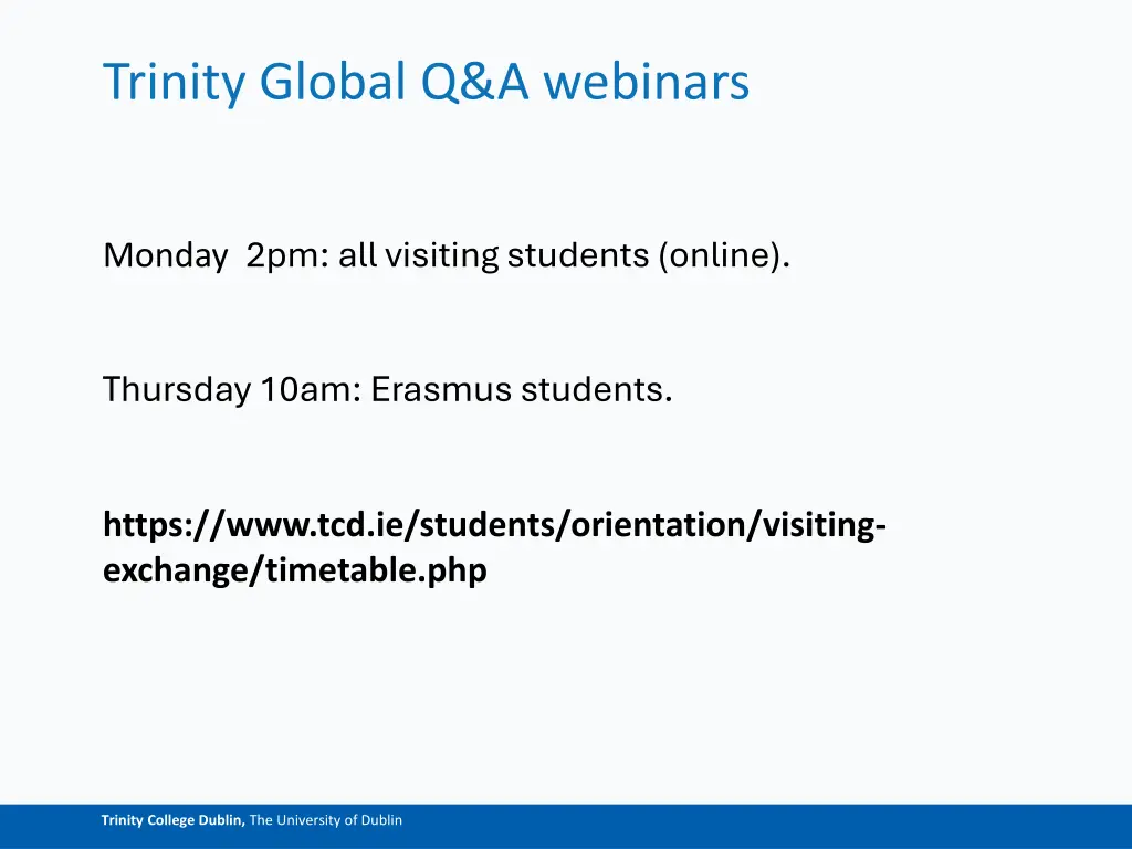 trinity global q a webinars