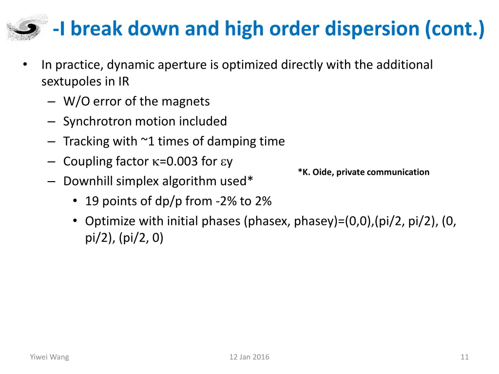 i break down and high order dispersion cont
