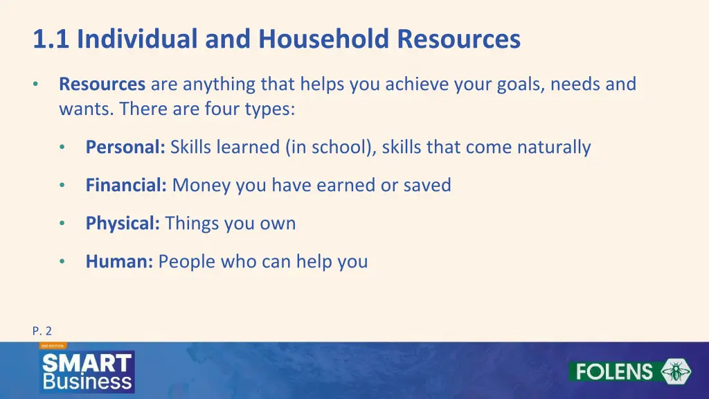 1 1 individual and household resources