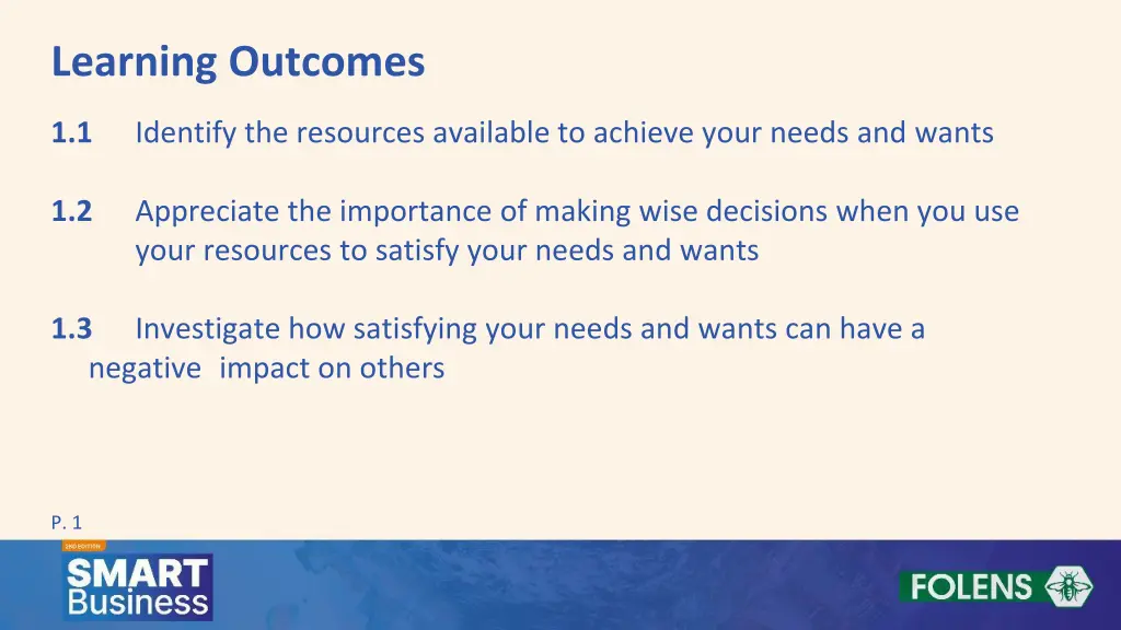learning outcomes