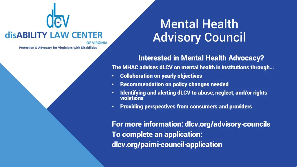 mental health advisory council