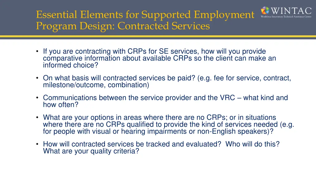 essential elements for supported employment 3