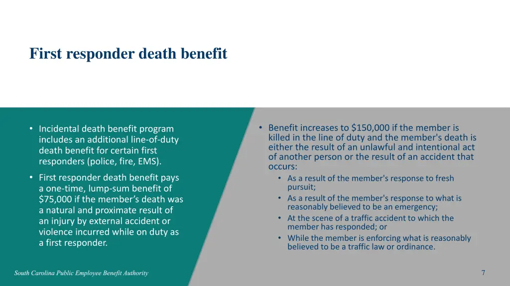 first responder death benefit