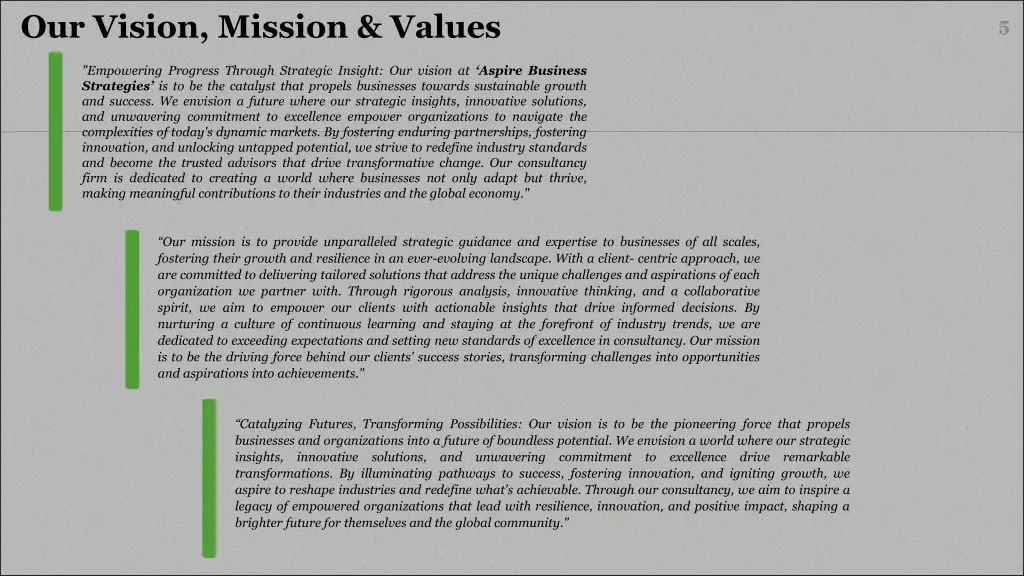 our vision mission values