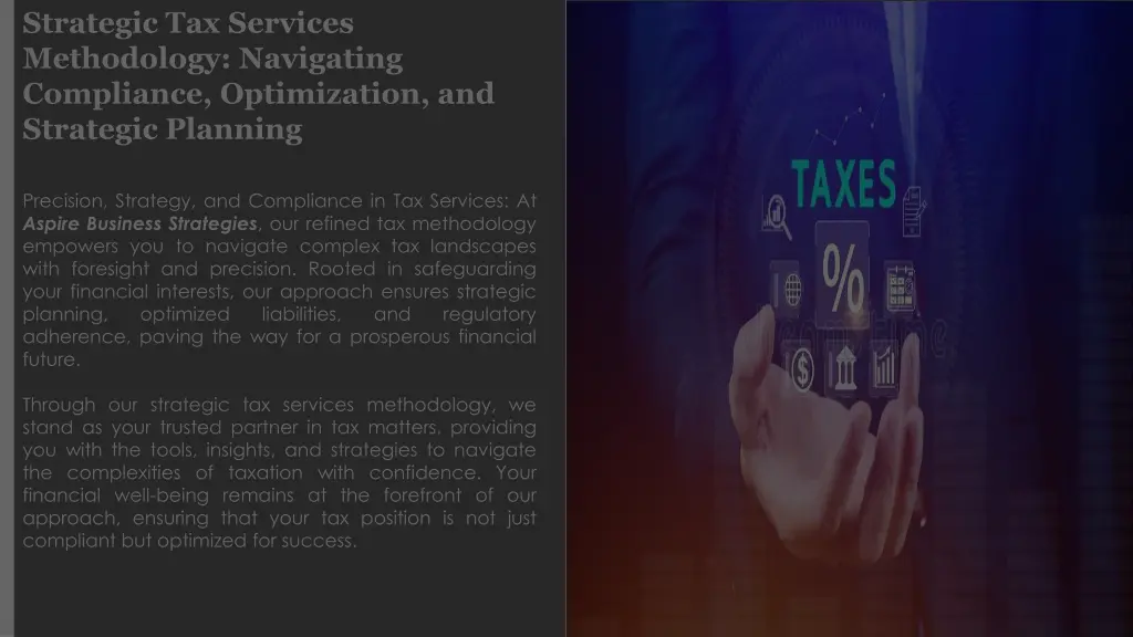 strategic tax services methodology navigating