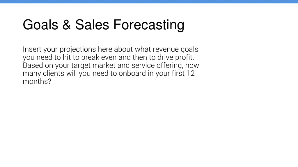 goals sales forecasting