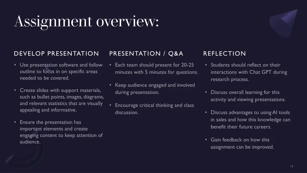 assignment overview 1