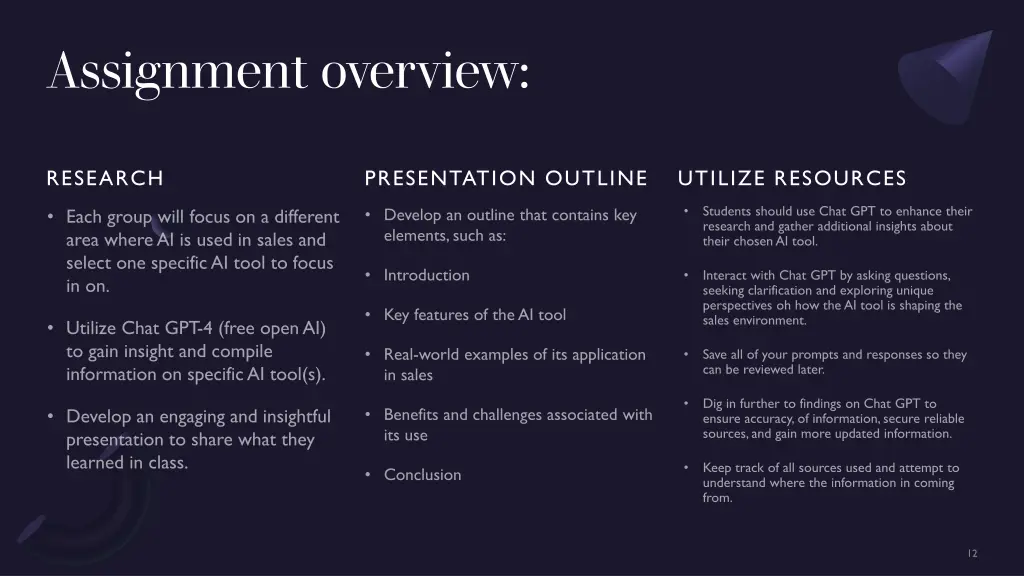 assignment overview