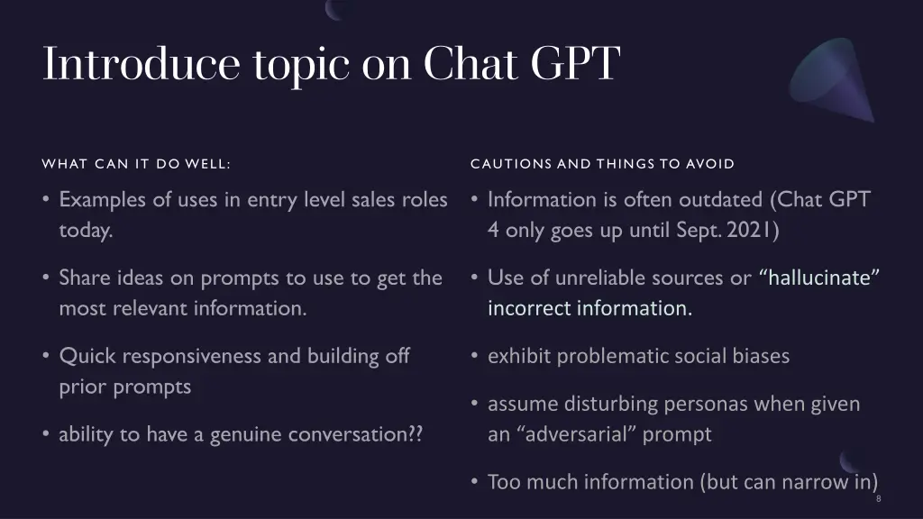 introduce topic on chat gpt