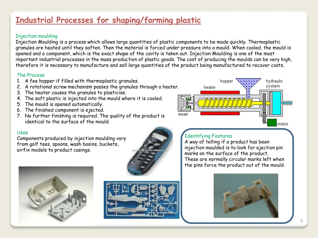 industrial processes for shaping forming plastic