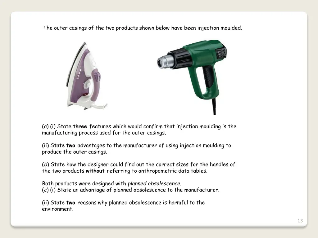 the outer casings of the two products shown below