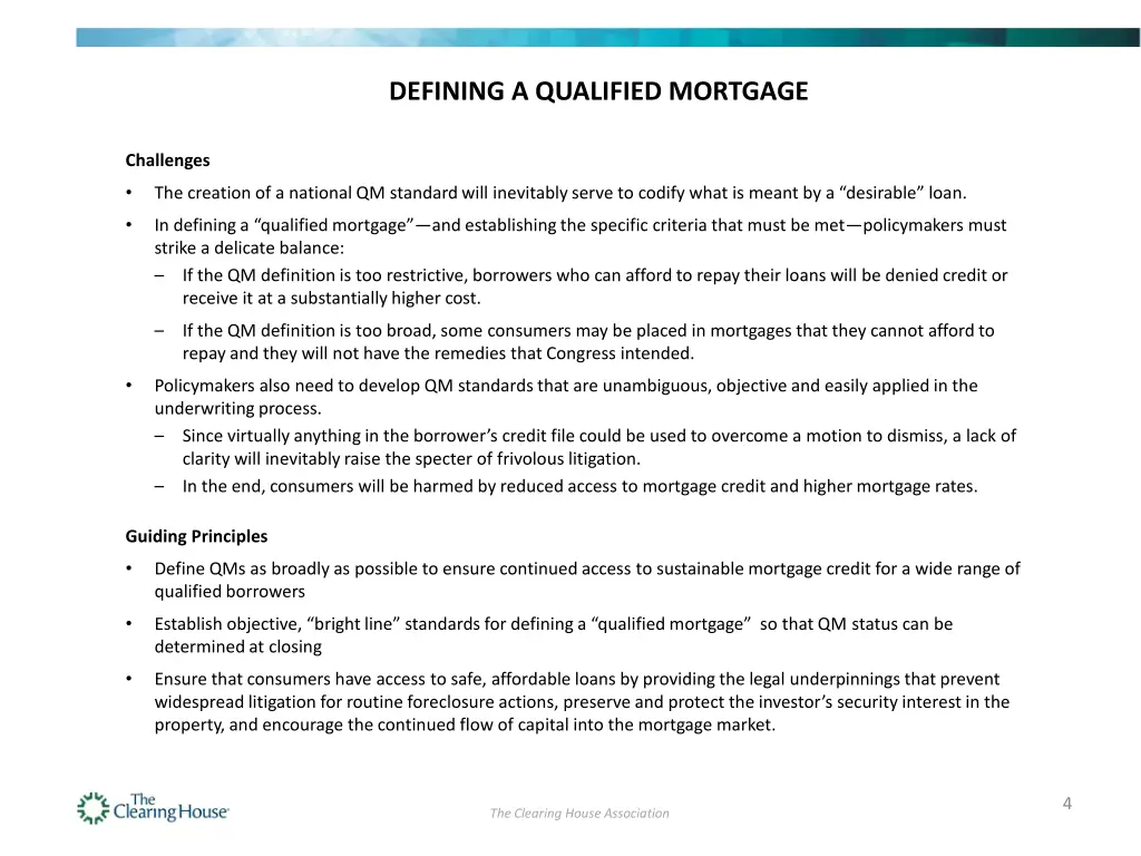defining a qualified mortgage