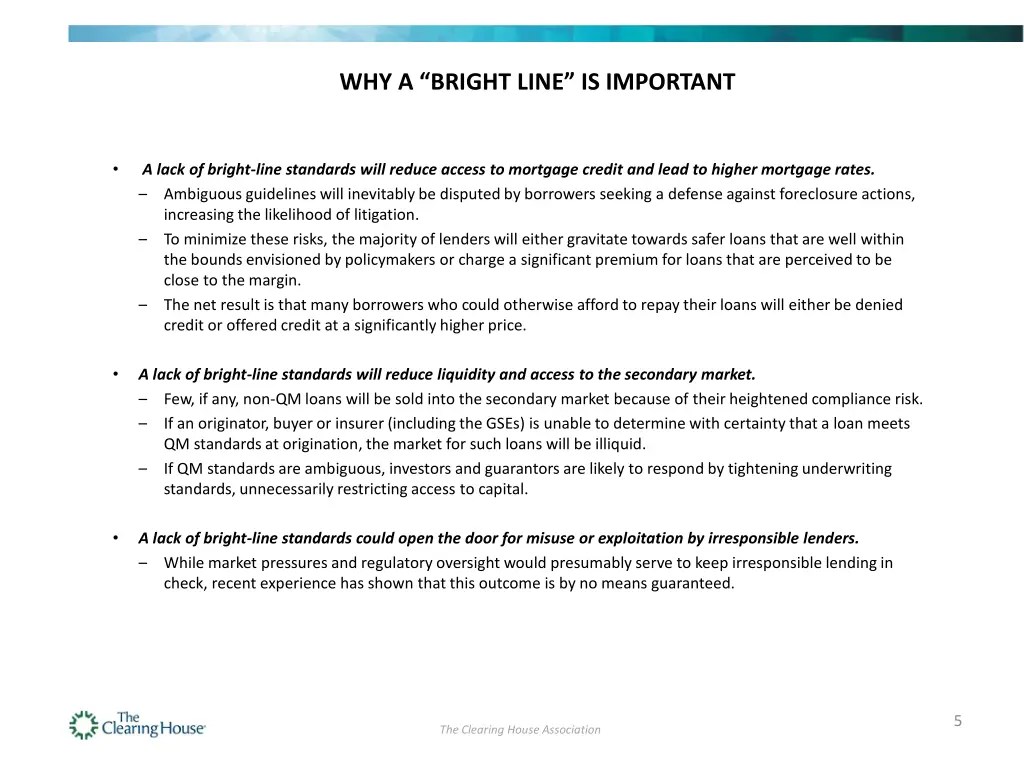 why a bright line is important