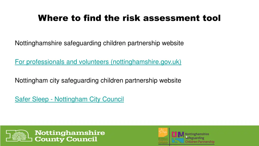 where to find the risk assessment tool