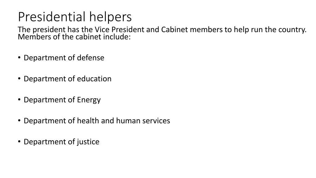 presidential helpers the president has the vice