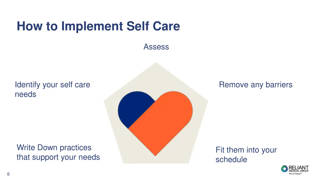 how to implement self care