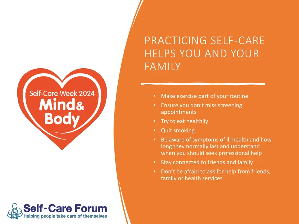 practicing self care helps you and your family