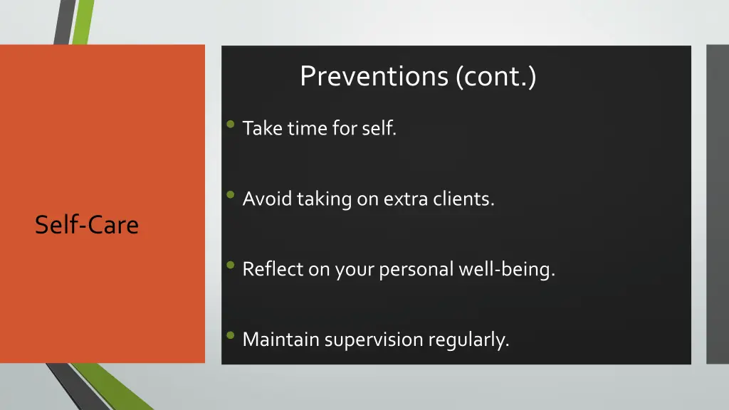 preventions cont take time for self
