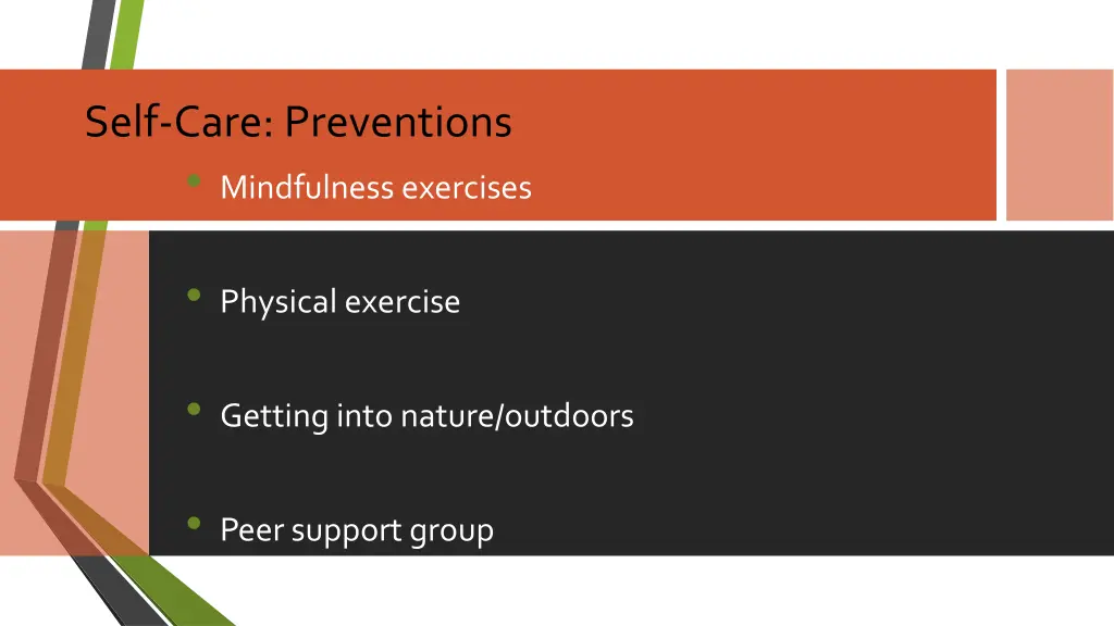 self care preventions mindfulness exercises