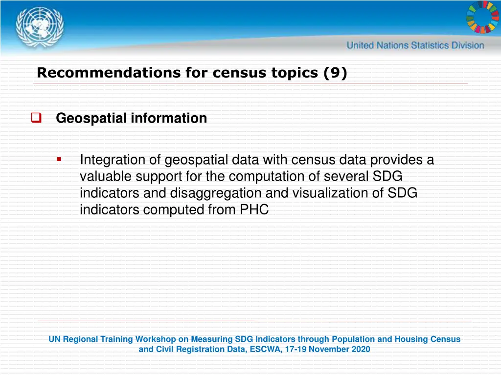 recommendations for census topics 9