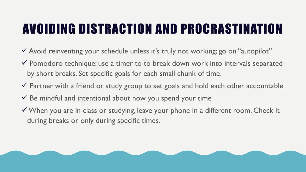 avoiding distraction and procrastination