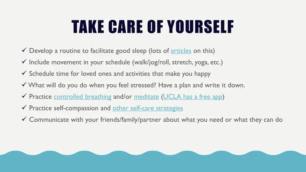 take care of yourself