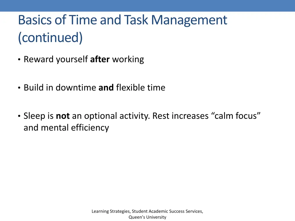 basics of time and task management continued