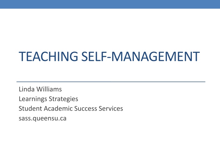 teaching self management
