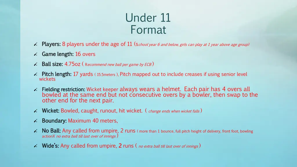 under 11 format