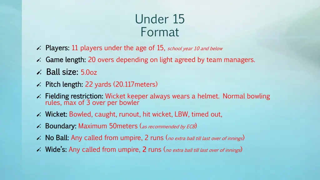 under 15 format