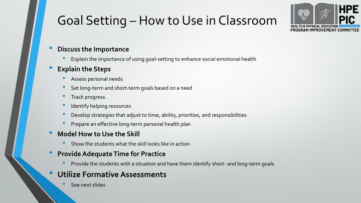 goal setting how to use in classroom