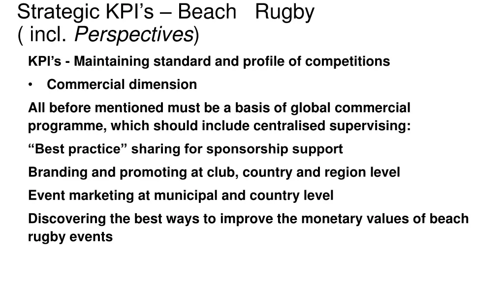 strategic kpi s beach rugby incl perspectives 7