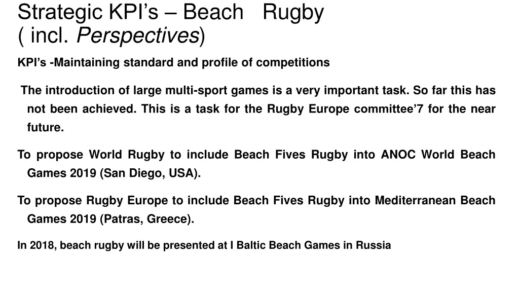 strategic kpi s beach rugby incl perspectives 9